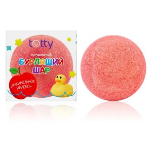 TOTTY Детский натуральный бурлящий шар для ванны «Карамельное яблоко», 200 г
